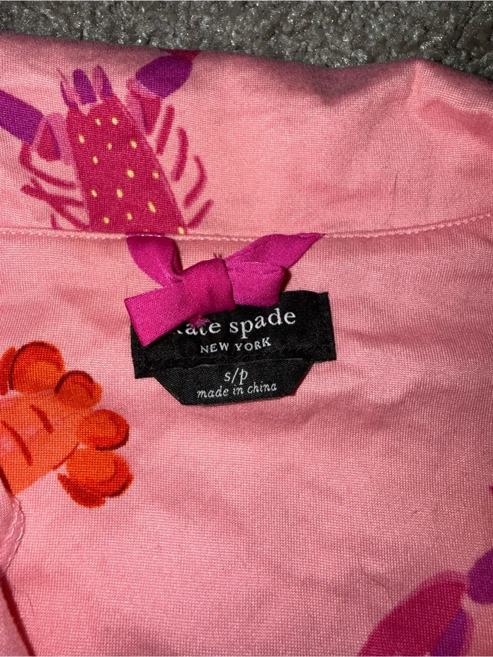 kate spade Pink Short-Sleeve Lobster Print Pajama Set
